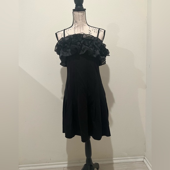 Bonheur D’Amour Ruffle Mini Dress Black Size L - Picture 4 of 10